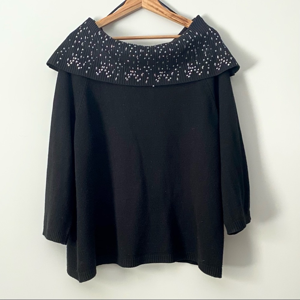 WESTPORT Embellished Black Sweater 2x